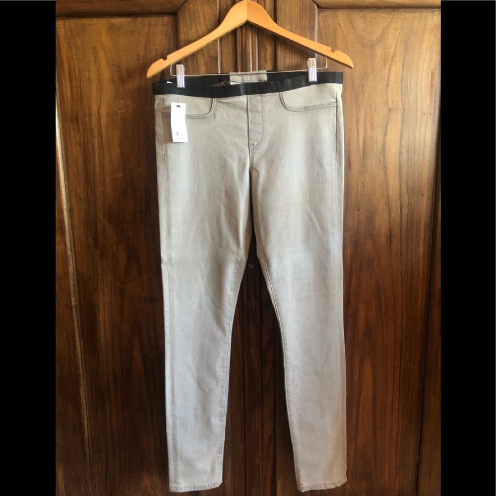New gray Helmut Lang Pants with Black Waistband